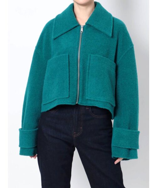 MURUA（ムルーア）の「スライバーショートジャケット（ブルゾン・レディース・オレンジ/ブルー/ブラウン・FREE）」の11枚目の写真