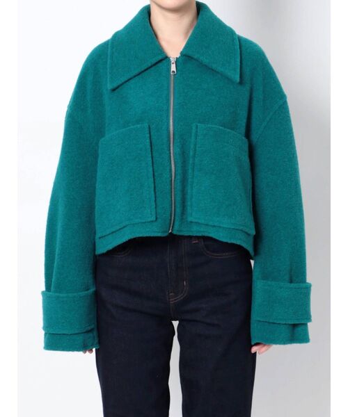 MURUA（ムルーア）の「スライバーショートジャケット（ブルゾン・レディース・オレンジ/ブルー/ブラウン・FREE）」の7枚目の写真