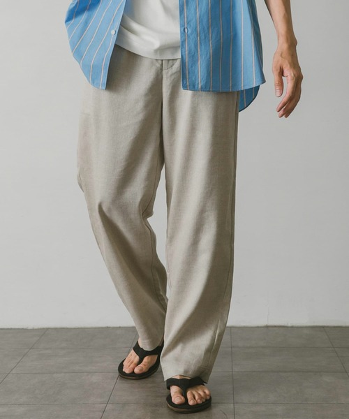 URBAN RESEARCH DOORS(アーバンリサーチドアーズ)の「リネンブレンドリラックスワイドパンツ(その他パンツ・メンズ・ブラック/ナチュラル・MEDIUM/LARGE)」の1枚目の写真
