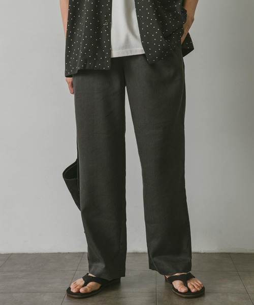 URBAN RESEARCH DOORS(アーバンリサーチドアーズ)の「リネンブレンドリラックスワイドパンツ(その他パンツ・メンズ・ブラック/ナチュラル・MEDIUM/LARGE)」の4枚目の写真