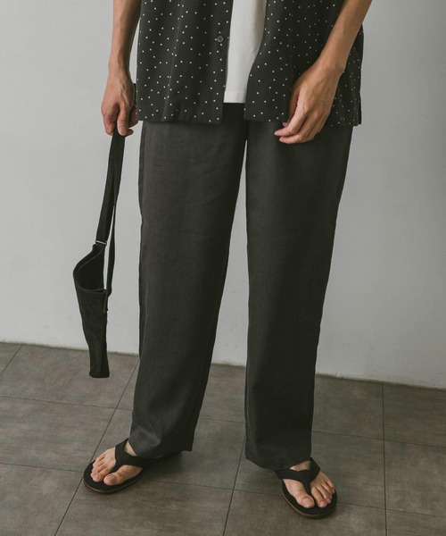 URBAN RESEARCH DOORS(アーバンリサーチドアーズ)の「リネンブレンドリラックスワイドパンツ(その他パンツ・メンズ・ブラック/ナチュラル・MEDIUM/LARGE)」の11枚目の写真