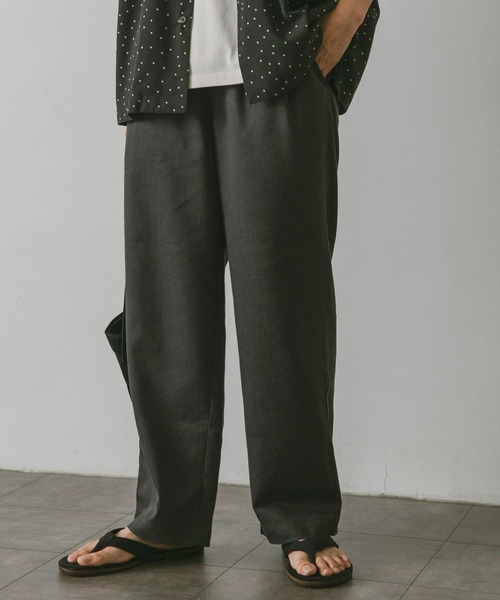 URBAN RESEARCH DOORS(アーバンリサーチドアーズ)の「リネンブレンドリラックスワイドパンツ(その他パンツ・メンズ・ブラック/ナチュラル・MEDIUM/LARGE)」の12枚目の写真