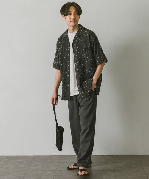 URBAN RESEARCH DOORS(アーバンリサーチドアーズ)の「リネンブレンドリラックスワイドパンツ(その他パンツ・メンズ・ブラック/ナチュラル・MEDIUM/LARGE)」の17枚目の写真