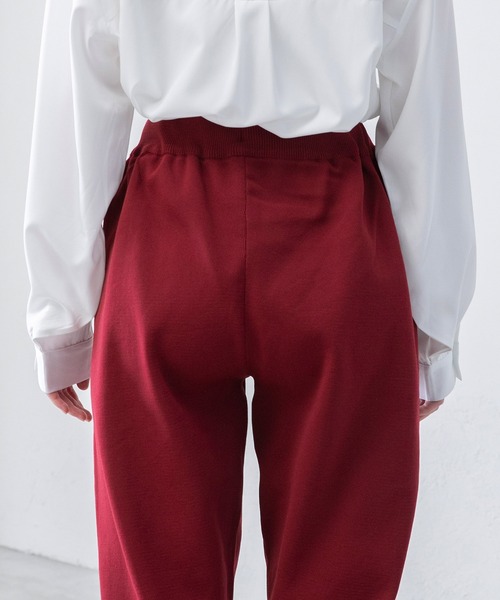 BONLECILL（ボンルシール）の「ストレッチニットジョガーパンツ（その他パンツ・レディース・ワイン/ブラック/アイボリー/モスグリーン・FREE）」の12枚目の写真