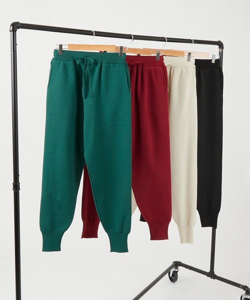BONLECILL（ボンルシール）の「ストレッチニットジョガーパンツ（その他パンツ・レディース・ワイン/ブラック/アイボリー/モスグリーン・FREE）」の19枚目の写真