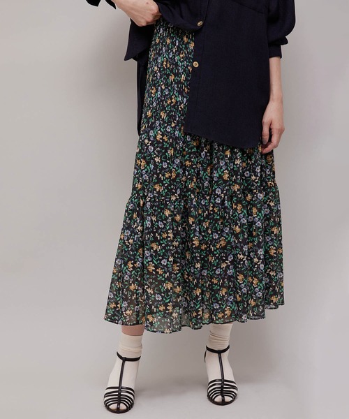 ROPE'（ロペ）の「【秋の新作】楊柳プリントプリーツティアードスカート（スカート・レディース・ダークブラウン/ネイビー・38/36）」の14枚目の写真