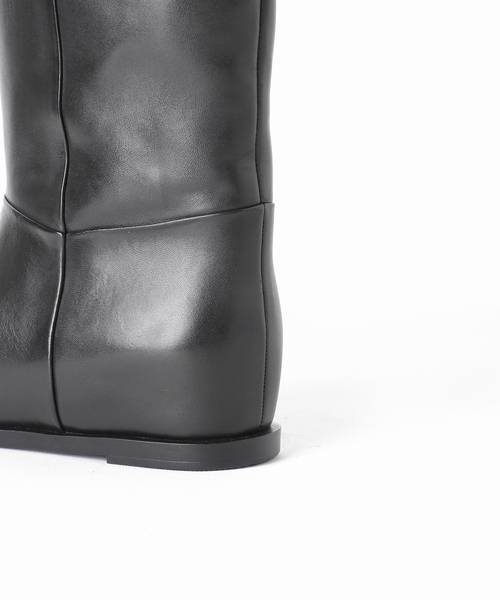 GRISE（グリーズ）の「GRISEレザーワイドシャフトフラットロングブーツ