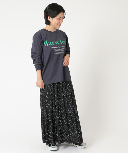 Simplicite（サンプリシテ）の「ロゴロンT（Tシャツ/カットソー・レディース・ホワイト/チャコールグレー/ベージュ・FREE）」の10枚目の写真