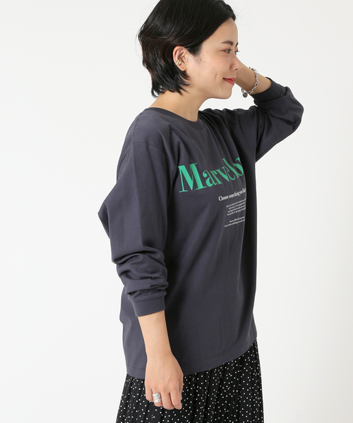 Simplicite（サンプリシテ）の「ロゴロンT（Tシャツ/カットソー・レディース・ホワイト/チャコールグレー/ベージュ・FREE）」の22枚目の写真