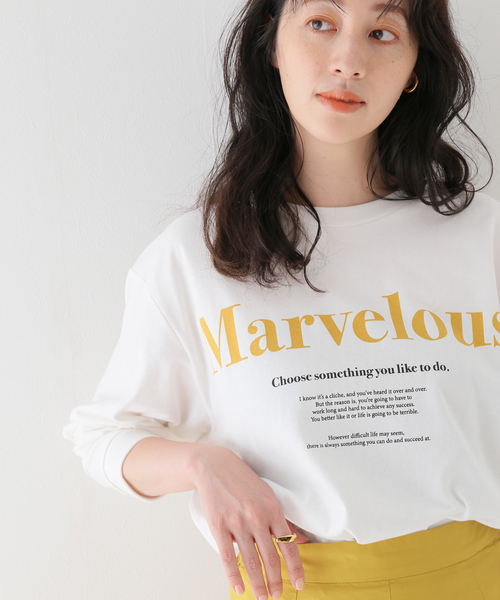 Simplicite（サンプリシテ）の「ロゴロンT（Tシャツ/カットソー・レディース・ホワイト/チャコールグレー/ベージュ・FREE）」の17枚目の写真