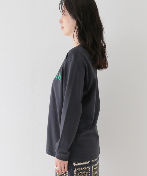 Simplicite（サンプリシテ）の「ロゴロンT（Tシャツ/カットソー・レディース・ホワイト/チャコールグレー/ベージュ・FREE）」の18枚目の写真