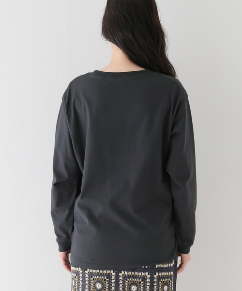 Simplicite（サンプリシテ）の「ロゴロンT（Tシャツ/カットソー・レディース・ホワイト/チャコールグレー/ベージュ・FREE）」の6枚目の写真