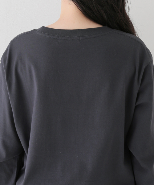 Simplicite（サンプリシテ）の「ロゴロンT（Tシャツ/カットソー・レディース・ホワイト/チャコールグレー/ベージュ・FREE）」の9枚目の写真