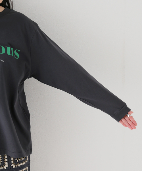 Simplicite（サンプリシテ）の「ロゴロンT（Tシャツ/カットソー・レディース・ホワイト/チャコールグレー/ベージュ・FREE）」の21枚目の写真