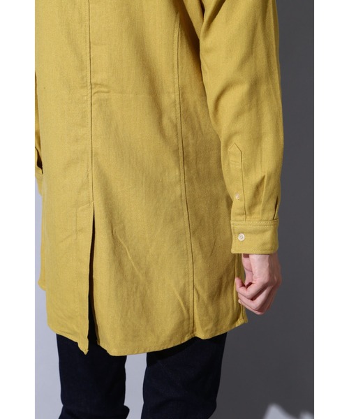 BLUE TORNADO（ブルートルネード）の「BLUE TORNADO∴ヘリンボンロングフードシャツ（パーカー・メンズ・イエロー・L）」の7枚目の写真