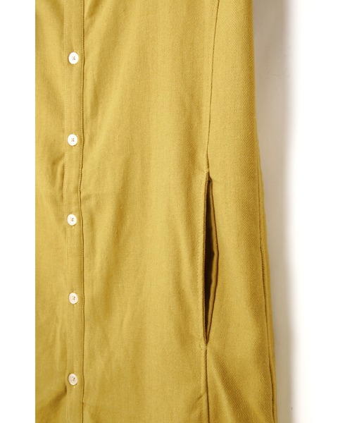 BLUE TORNADO（ブルートルネード）の「BLUE TORNADO∴ヘリンボンロングフードシャツ（パーカー・メンズ・イエロー・L）」の15枚目の写真