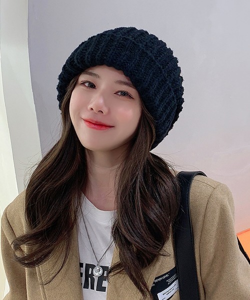 EPICKS（エピックス）の「BIGニットキャップ（ニットキャップ/ビーニー・レディース・ブラック/ベージュ/ブルー/アイボリー・F）」の12枚目の写真