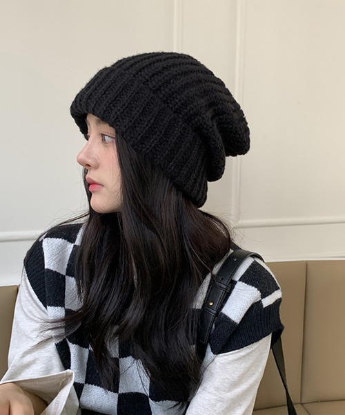 EPICKS（エピックス）の「BIGニットキャップ（ニットキャップ/ビーニー・レディース・ブラック/ベージュ/ブルー/アイボリー・F）」の10枚目の写真