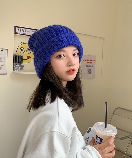 EPICKS（エピックス）の「BIGニットキャップ（ニットキャップ/ビーニー・レディース・ブラック/ベージュ/ブルー/アイボリー・F）」の8枚目の写真