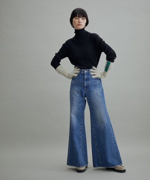 ADAM ET ROPE'（アダムエロペ）の「【サステナブル・WEB限定(一部店舗展開あり)】エコベロRIBタートル（ニット/セーター・レディース・ブラック/ピンク/オレンジ/グリーン・FREE）」の20枚目の写真