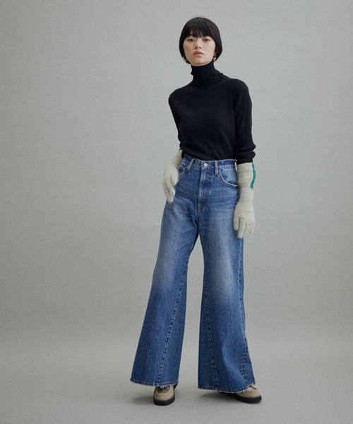 ADAM ET ROPE'（アダムエロペ）の「【サステナブル・WEB限定(一部店舗展開あり)】エコベロRIBタートル（ニット/セーター・レディース・ブラック/ピンク/オレンジ/グリーン・FREE）」の19枚目の写真