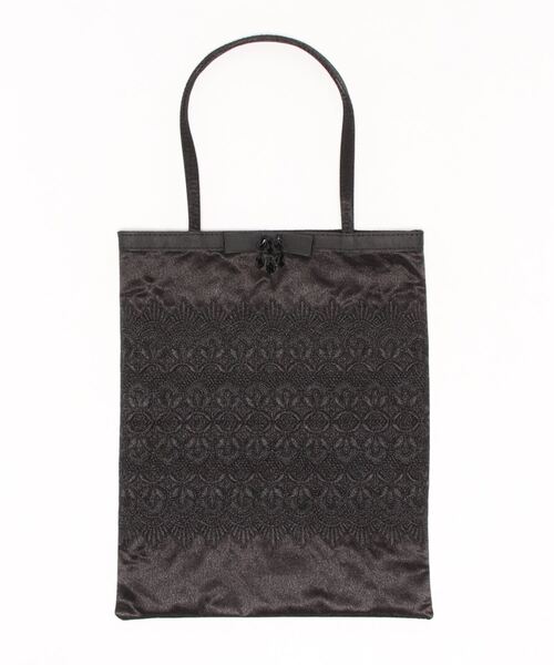 Three Four Time（ｽﾘｰﾌｫｰﾀｲﾑ）の「メタルレースサブバッグ（エコバッグ/サブバッグ・レディース・ブラック/オフホワイト・FREE）」の2枚目の写真