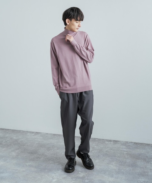 Rocky Monroe(ロッキーモンロー)の「ハンドウォッシュ ミドルゲージ タートルネックニットソー(ニット/セーター・メンズ・オフホワイト/ブラック/チャコールグレー/ライトグレー/アッシュブラウン/ベージュ/グリーン/ブルーグリーン・M/L)」の15枚目の写真