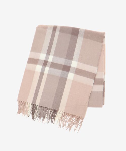 MAJESTIC LEGON（マジェスティックレゴン）の「チェック柄マフラー（マフラー・レディース・グレー系その他/ベージュ系その他2・FREE）」の2枚目の写真