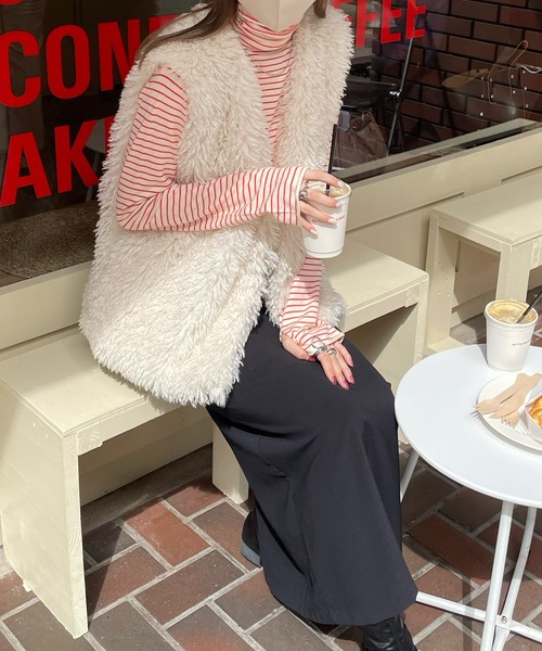 LE MORE（リモア）の「フェイクファーベスト（ベスト・レディース・アイボリー/ピンク/ブラウン・FREE）」の18枚目の写真