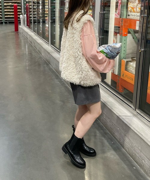 LE MORE（リモア）の「フェイクファーベスト（ベスト・レディース・アイボリー/ピンク/ブラウン・FREE）」の10枚目の写真