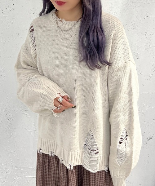 セール】クラッシュダメージニット【ZOZOTOWN限定アイテム】（ニット