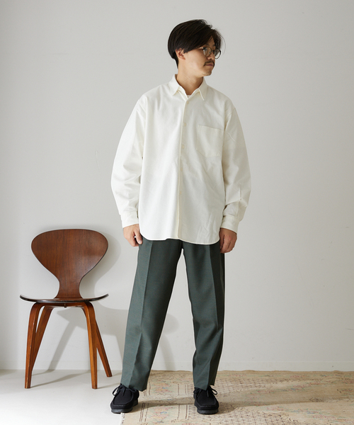 417 EDIFICE（フォーワンセブンエディフィス）の「【ESSENTIAL / エッセンシャル】 フランネルレギュラーカラーシャツ（シャツ/ブラウス・メンズ・チャコールグレー/ホワイト/ベージュ/ブラウン/グリーン・MEDIUM/LARGE/SMALL/X-LARGE）」の14枚目の写真