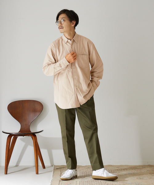 417 EDIFICE（フォーワンセブンエディフィス）の「【ESSENTIAL / エッセンシャル】 フランネルレギュラーカラーシャツ（シャツ/ブラウス・メンズ・チャコールグレー/ホワイト/ベージュ/ブラウン/グリーン・MEDIUM/LARGE/SMALL/X-LARGE）」の19枚目の写真