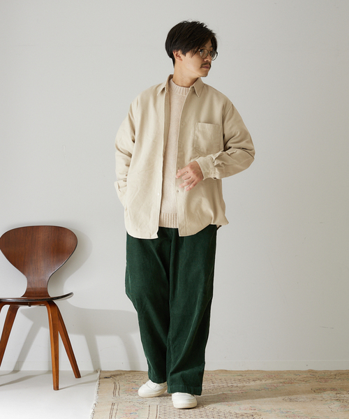 417 EDIFICE（フォーワンセブンエディフィス）の「【ESSENTIAL / エッセンシャル】 フランネルレギュラーカラーシャツ（シャツ/ブラウス・メンズ・チャコールグレー/ホワイト/ベージュ/ブラウン/グリーン・MEDIUM/LARGE/SMALL/X-LARGE）」の15枚目の写真