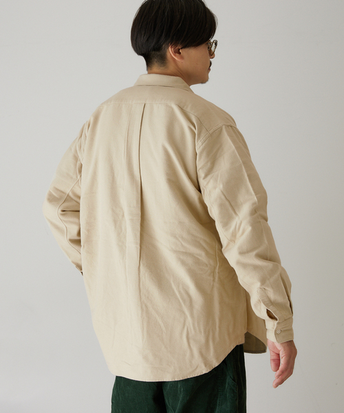 417 EDIFICE（フォーワンセブンエディフィス）の「【ESSENTIAL / エッセンシャル】 フランネルレギュラーカラーシャツ（シャツ/ブラウス・メンズ・チャコールグレー/ホワイト/ベージュ/ブラウン/グリーン・MEDIUM/LARGE/SMALL/X-LARGE）」の8枚目の写真
