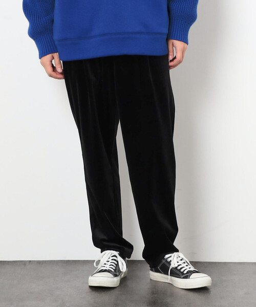 Purple&Yellow(パープルアンドイエロー)の「ストレッチベロア タックテーパードパンツ(その他パンツ・メンズ・ダークブラウン/ブラック/ブルー・S/M/XS/L)」の2枚目の写真