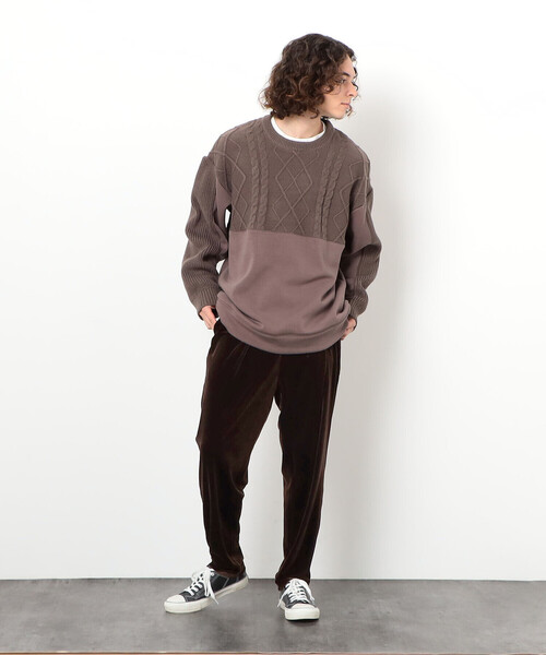 Purple&Yellow(パープルアンドイエロー)の「ストレッチベロア タックテーパードパンツ(その他パンツ・メンズ・ダークブラウン/ブラック/ブルー・S/M/XS/L)」の10枚目の写真