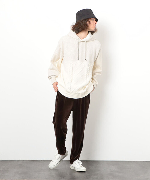 Purple&Yellow(パープルアンドイエロー)の「ストレッチベロア タックテーパードパンツ(その他パンツ・メンズ・ダークブラウン/ブラック/ブルー・S/M/XS/L)」の13枚目の写真