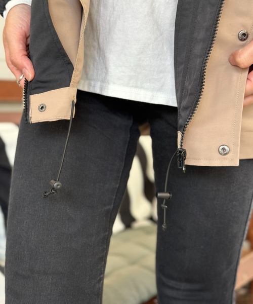 deux amour（ドゥーザムール）の「フード付きマウンテンパーカー（マウンテンパーカー・レディース・ブラック/ベージュ・MEDIUM）」の6枚目の写真