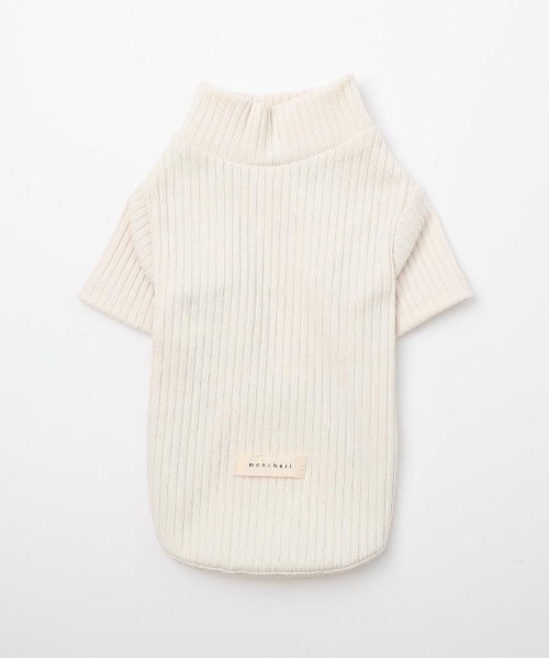 moncheri（モンシェリ）の「シンプルハイネックリブトップス / 犬服 / ドッグウェア（ペットウェア・レディース・ベージュ/グリーン/アイボリー/ブラック/ブルー・S/M/L/XL/2M/XS）」の2枚目の写真