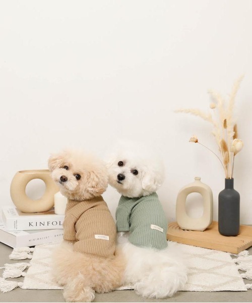 シンプルハイネックリブトップス / 犬服 / ドッグウェア（ペットウェア