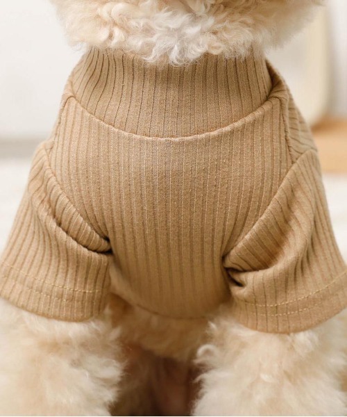 セール】シンプルハイネックリブトップス / 犬服 / ドッグウェア