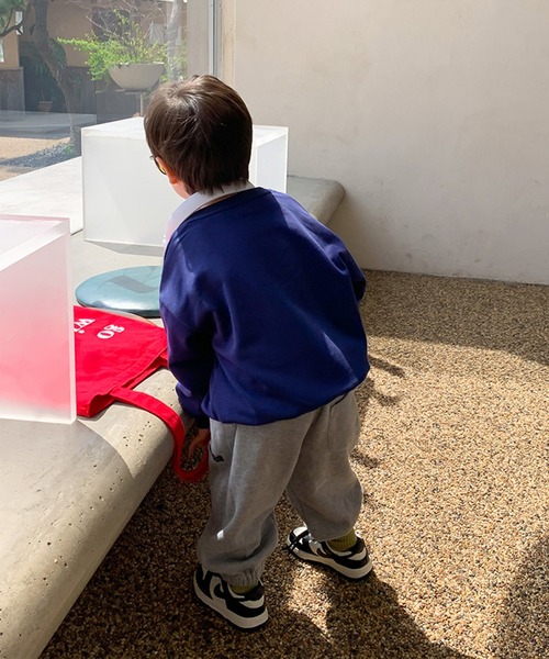 aimoha（アイモハ）の「【aimoha-KIDS-】子供服　ベーシックビスネームスウェットパンツ（スウェットパンツ・キッズ・グレー/ベージュ/ブラック/グリーン・90/100/110/140/150/120/130）」の9枚目の写真