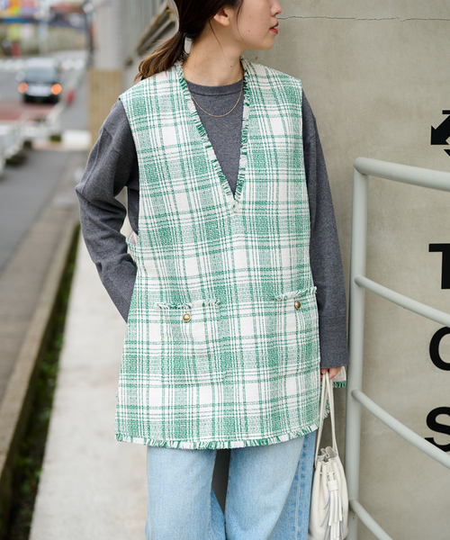 クリアツイードベスト