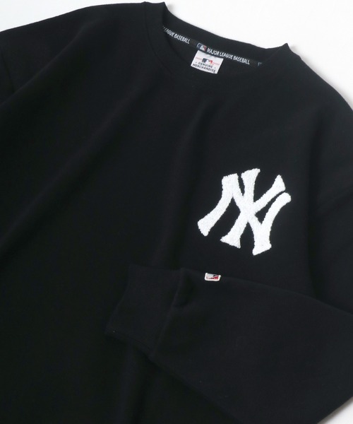 MLB(メジャーリーグベースボール)の「MLB/メジャーリーグベースボール サガラ刺繍 ビッグシルエット 裏起毛 スウェットトレーナー(スウェット・メンズ・オフホワイト/グリーン/ネイビー/ブラック・M/L/LL)」の3枚目の写真