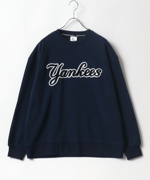 MLB(メジャーリーグベースボール)の「MLB/メジャーリーグベースボール サガラ刺繍 ビッグシルエット 裏起毛 スウェットトレーナー(スウェット・メンズ・オフホワイト/グリーン/ネイビー/ブラック・M/L/LL)」の7枚目の写真