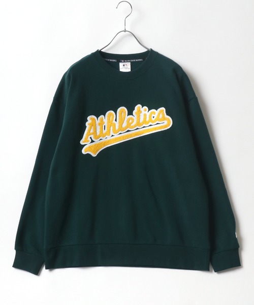 MLB(メジャーリーグベースボール)の「MLB/メジャーリーグベースボール サガラ刺繍 ビッグシルエット 裏起毛 スウェットトレーナー(スウェット・メンズ・オフホワイト/グリーン/ネイビー/ブラック・M/L/LL)」の8枚目の写真