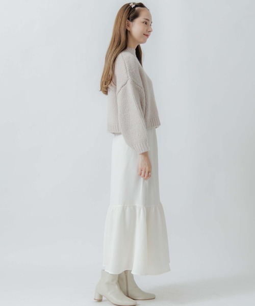 flower(フラワー)の「ギャザーティアードスカート(スカート・レディース・ホワイト/アイボリー/ブラック・FREE)」の10枚目の写真