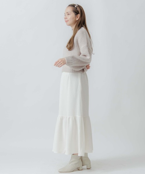 flower(フラワー)の「ギャザーティアードスカート(スカート・レディース・ホワイト/アイボリー/ブラック・FREE)」の12枚目の写真