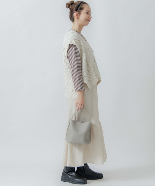 flower(フラワー)の「ギャザーティアードスカート(スカート・レディース・ホワイト/アイボリー/ブラック・FREE)」の18枚目の写真